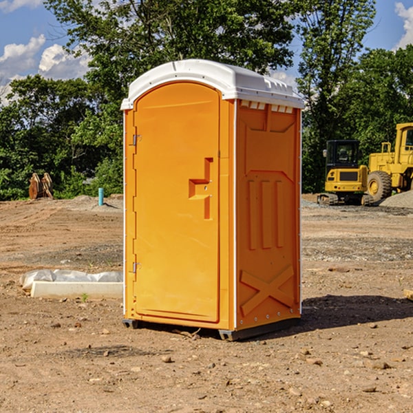 how often are the porta potties cleaned and serviced during a rental period in Rosedale